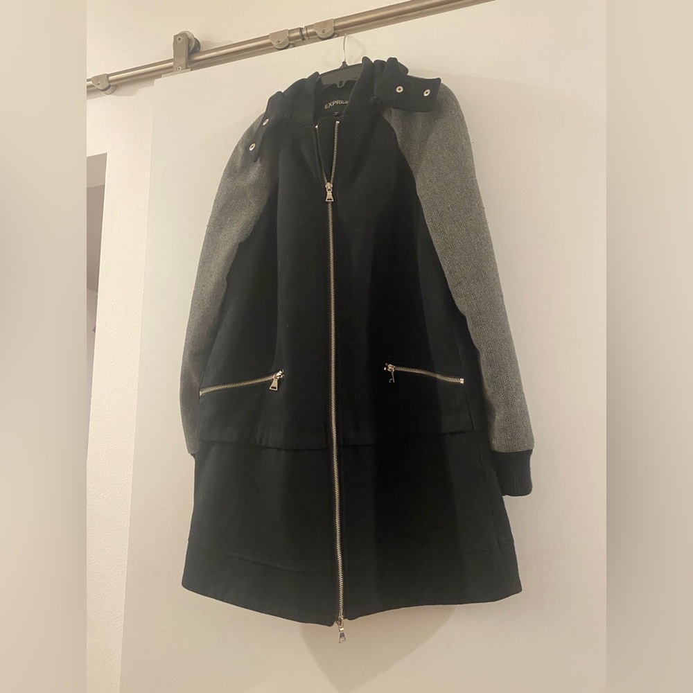 Express Hooded Wool Blend Coat